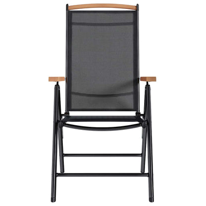 vidaXL Garden Chair | Set of 6 | Black | Plywood | Standard | Foldable