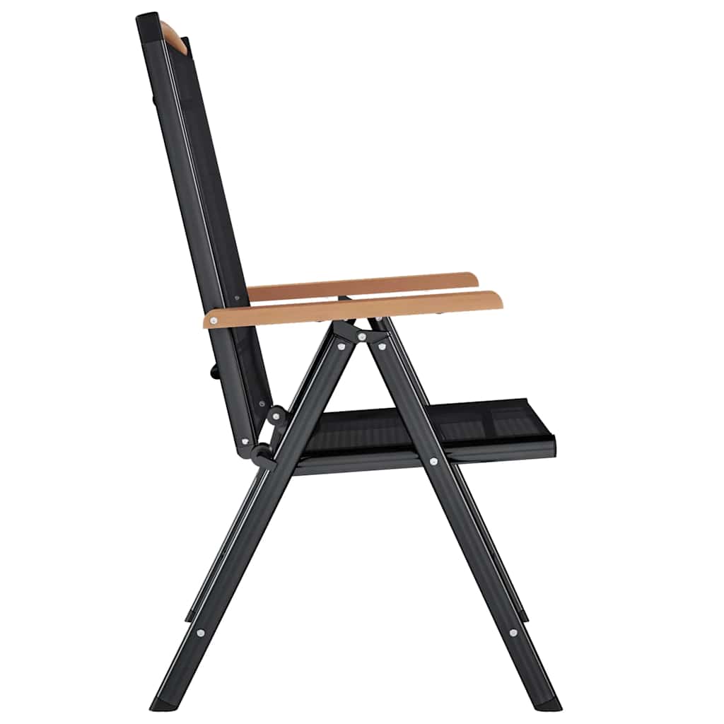 vidaXL Garden Chair | Set of 6 | Black | Plywood | Standard | Foldable