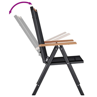 vidaXL Garden Chair | Set of 6 | Black | Plywood | Standard | Foldable