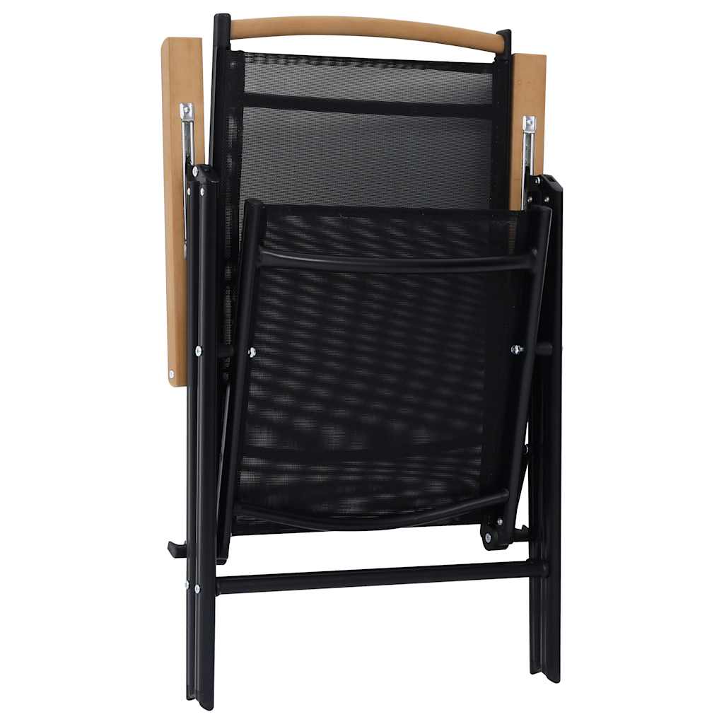 vidaXL Garden Chair | Set of 6 | Black | Plywood | Standard | Foldable