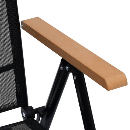 vidaXL Garden Chair | Set of 6 | Black | Plywood | Standard | Foldable