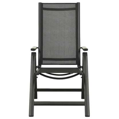 vidaXL Folding Chairs 2 pcs Textilene and Aluminium Black