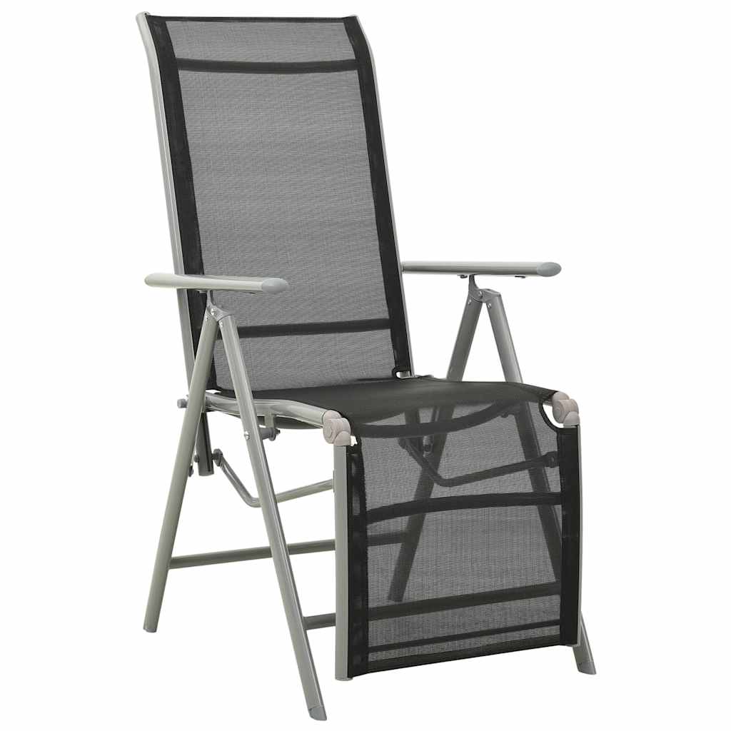 312197 vidaXL Reclining Garden Chairs 2 pcs Textilene and Aluminium Silver