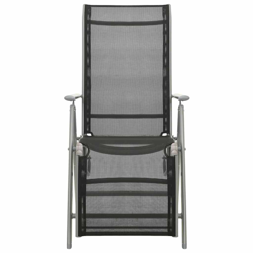 312197 vidaXL Reclining Garden Chairs 2 pcs Textilene and Aluminium Silver