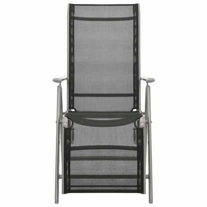 312197 vidaXL Reclining Garden Chairs 2 pcs Textilene and Aluminium Silver