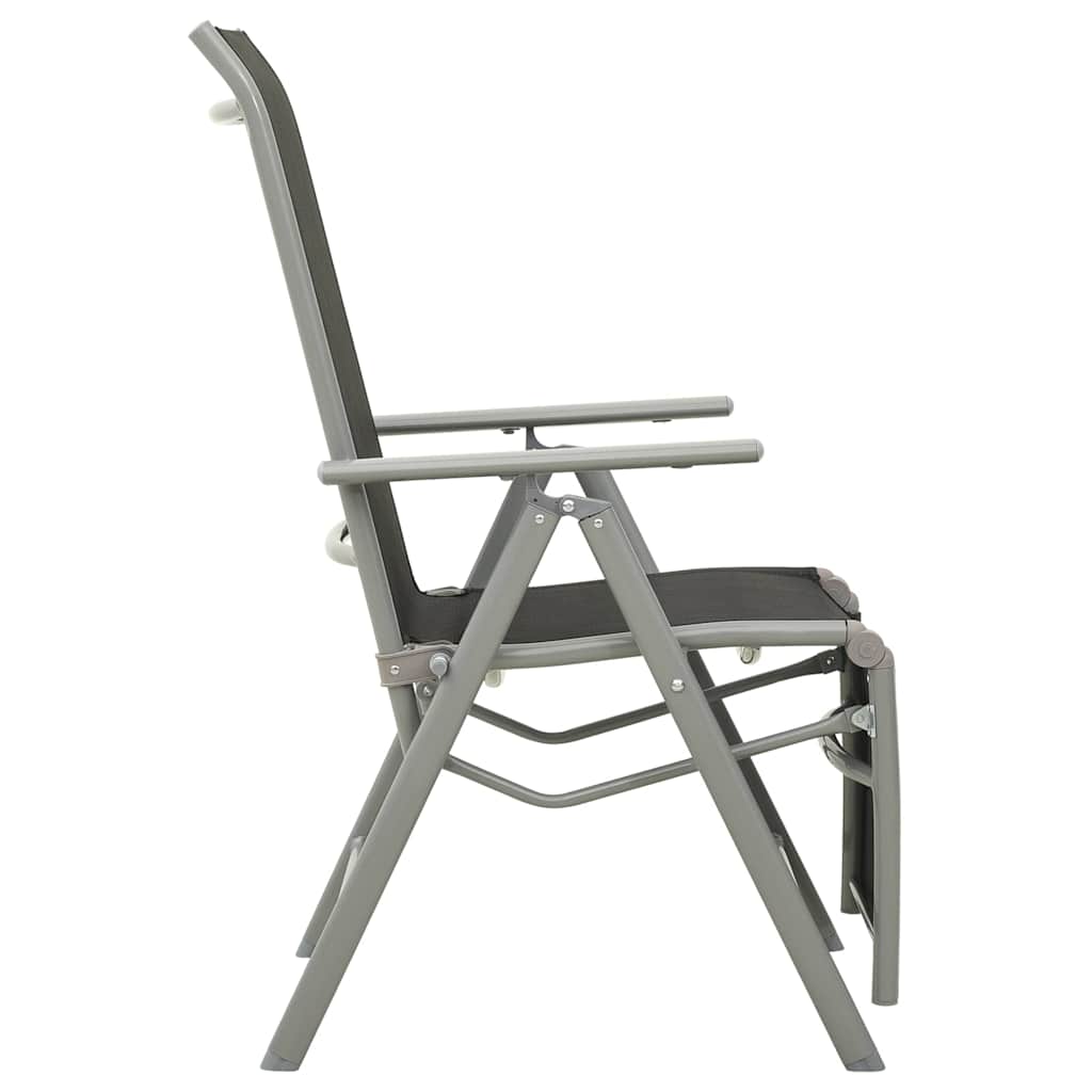 312197 vidaXL Reclining Garden Chairs 2 pcs Textilene and Aluminium Silver