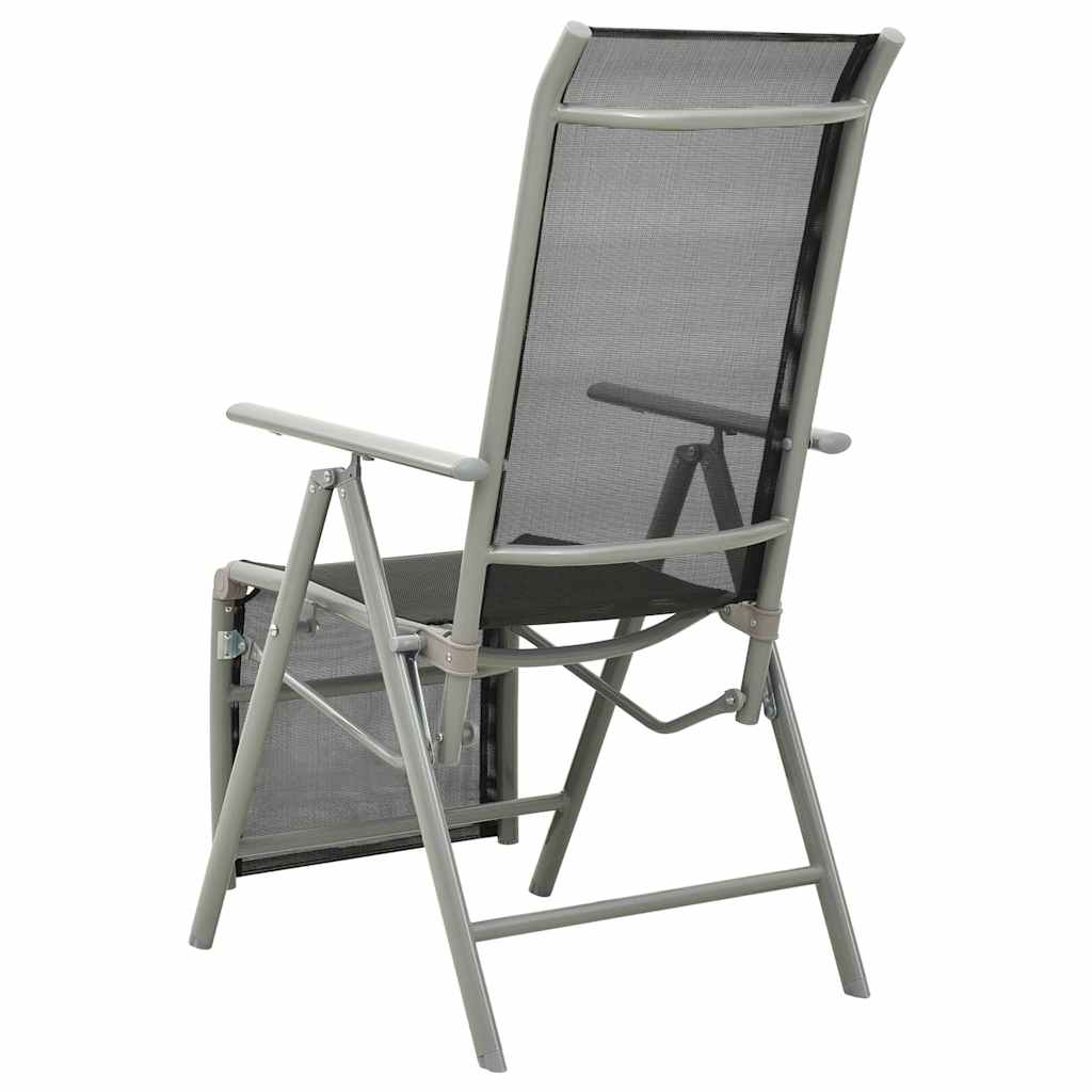 312197 vidaXL Reclining Garden Chairs 2 pcs Textilene and Aluminium Silver