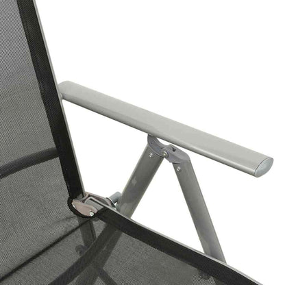 312197 vidaXL Reclining Garden Chairs 2 pcs Textilene and Aluminium Silver