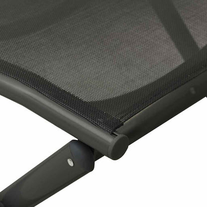 312198 vidaXL 3 Piece Garden Lounge Set Textilene and Aluminium Black