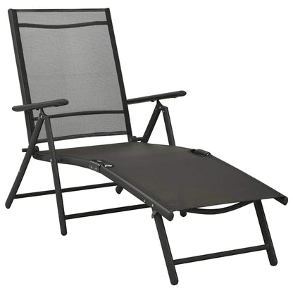 312198 vidaXL 3 Piece Garden Lounge Set Textilene and Aluminium Black
