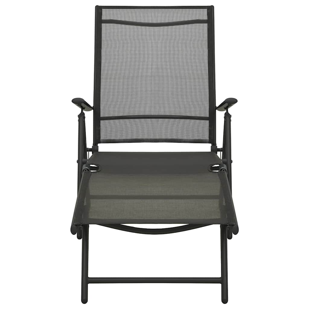 312198 vidaXL 3 Piece Garden Lounge Set Textilene and Aluminium Black