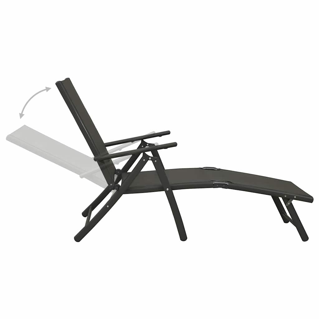 312198 vidaXL 3 Piece Garden Lounge Set Textilene and Aluminium Black