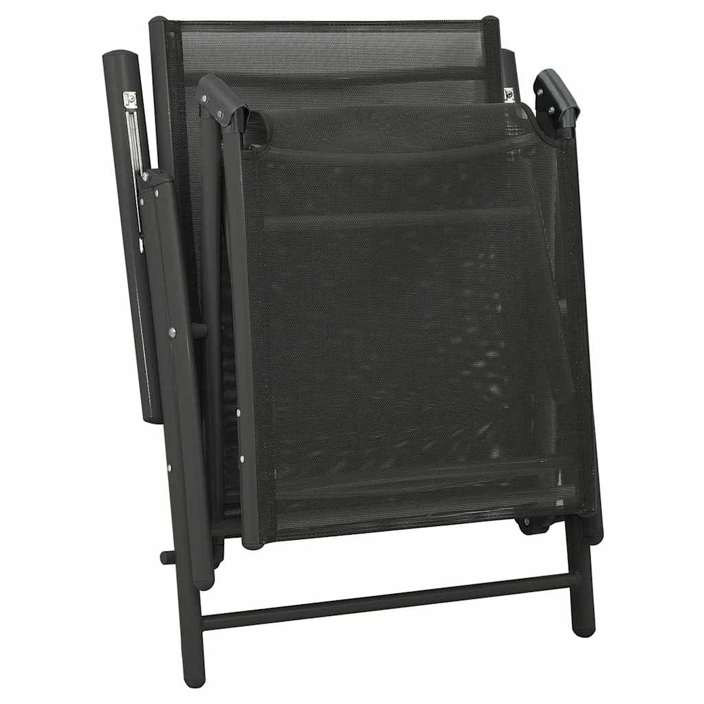 312198 vidaXL 3 Piece Garden Lounge Set Textilene and Aluminium Black