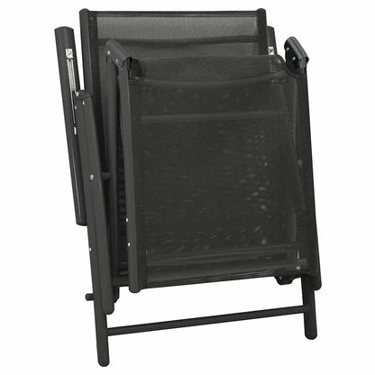 312198 vidaXL 3 Piece Garden Lounge Set Textilene and Aluminium Black