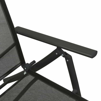 312198 vidaXL 3 Piece Garden Lounge Set Textilene and Aluminium Black