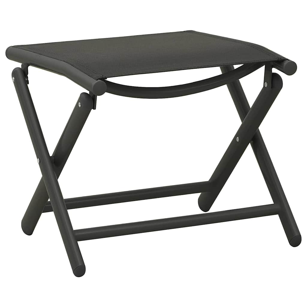 312198 vidaXL 3 Piece Garden Lounge Set Textilene and Aluminium Black