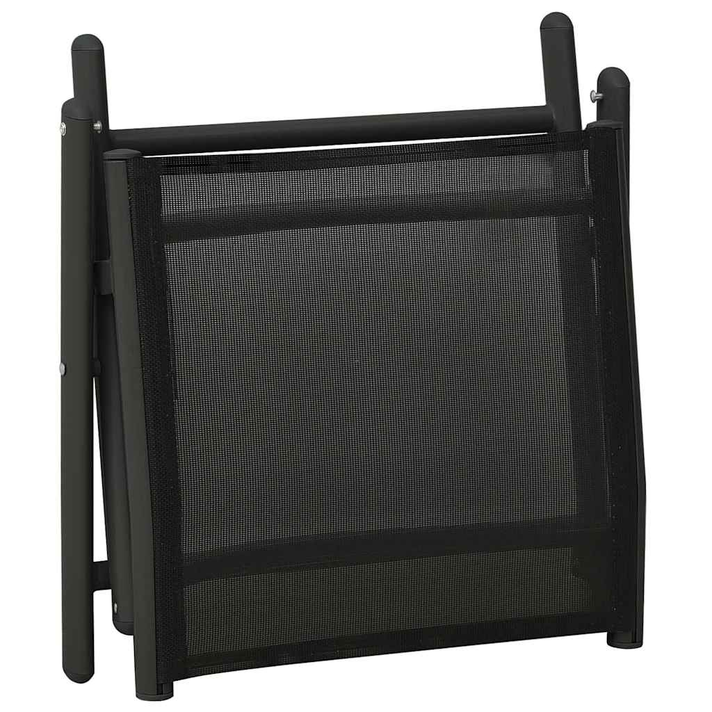 312198 vidaXL 3 Piece Garden Lounge Set Textilene and Aluminium Black