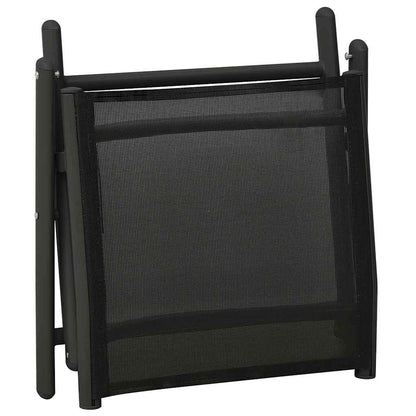 312198 vidaXL 3 Piece Garden Lounge Set Textilene and Aluminium Black