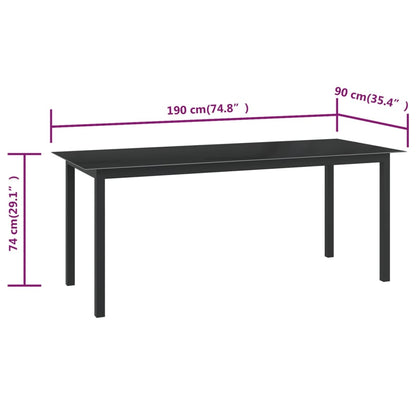 vidaXL Garden Table | Black | Aluminium | Large | Durable | Garden Table
