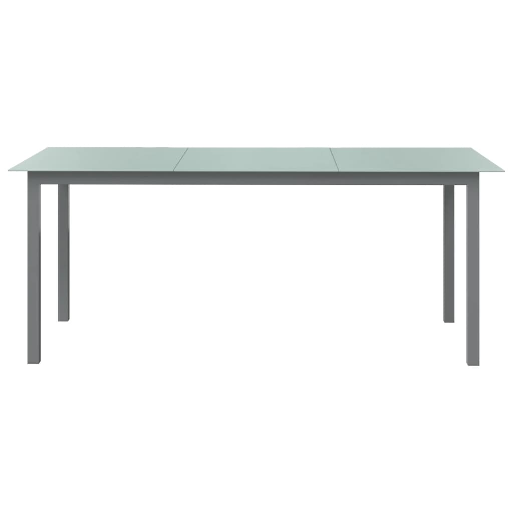 vidaXL Garden Table Light Grey 190x90x74 cm Aluminium and Glass