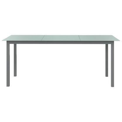 vidaXL Garden Table Light Grey 190x90x74 cm Aluminium and Glass