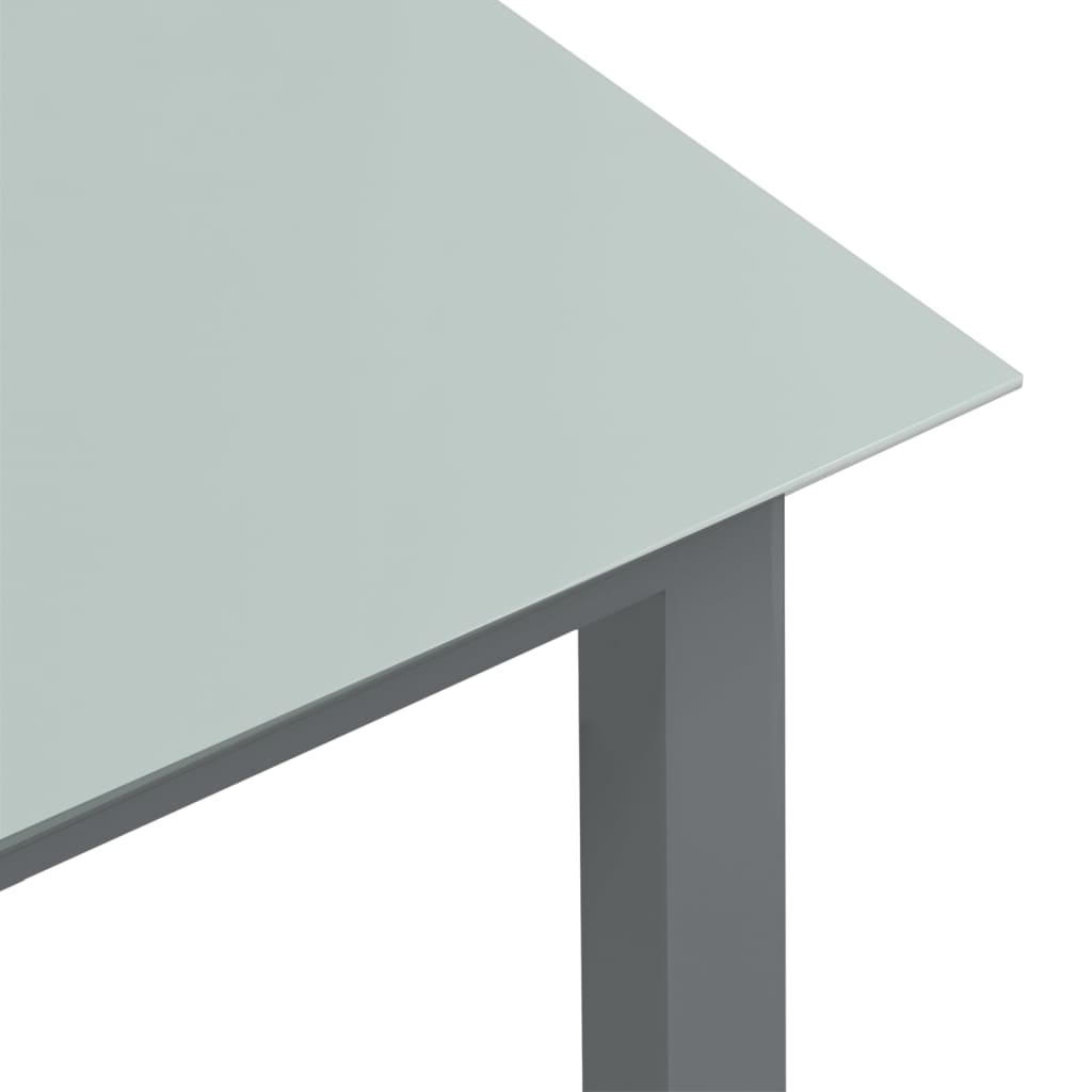 vidaXL Garden Table Light Grey 190x90x74 cm Aluminium and Glass