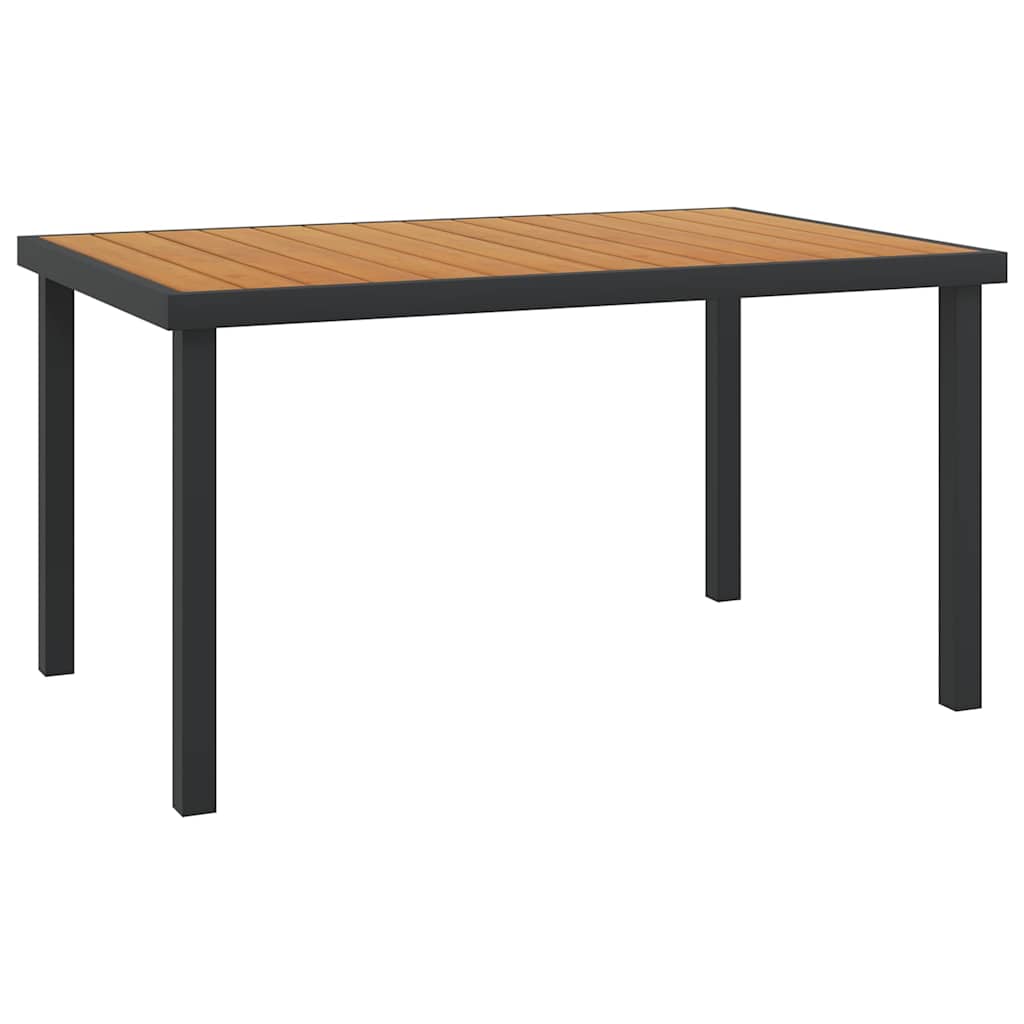 312210 vidaXL Garden Table Brown 140x90x74 cm Aluminium and WPC