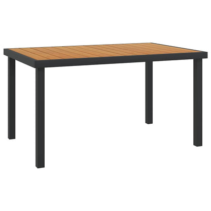 312210 vidaXL Garden Table Brown 140x90x74 cm Aluminium and WPC