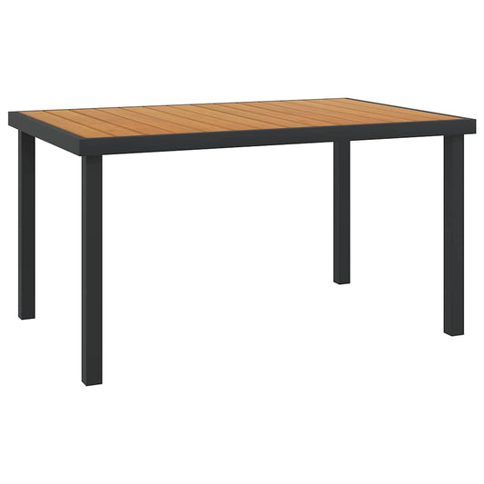 312210 vidaXL Garden Table Brown 140x90x74 cm Aluminium and WPC