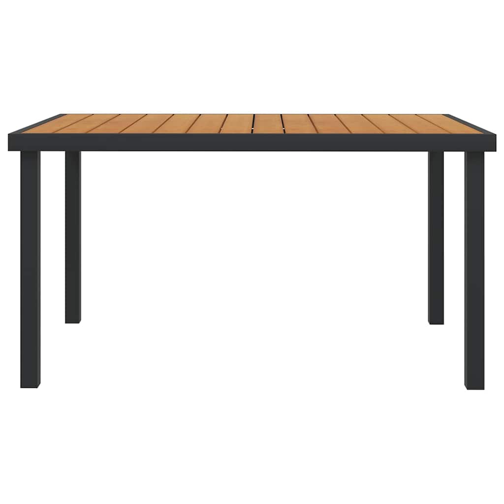 312210 vidaXL Garden Table Brown 140x90x74 cm Aluminium and WPC