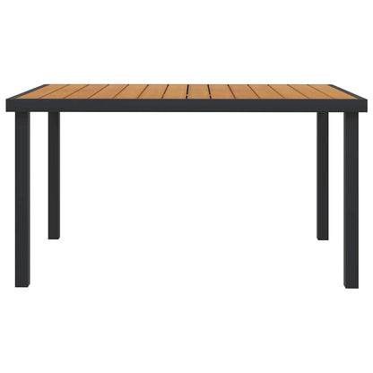 312210 vidaXL Garden Table Brown 140x90x74 cm Aluminium and WPC