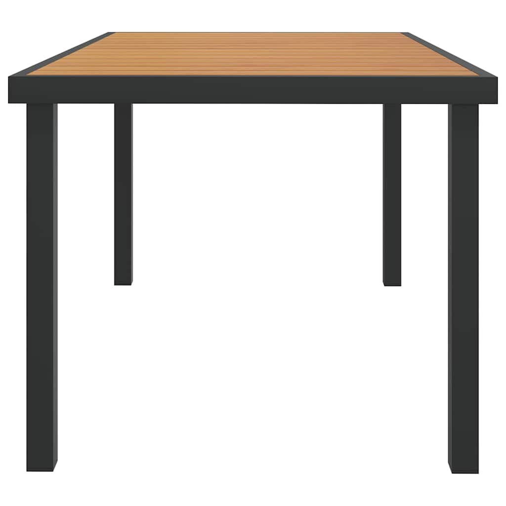 312210 vidaXL Garden Table Brown 140x90x74 cm Aluminium and WPC