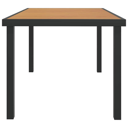312210 vidaXL Garden Table Brown 140x90x74 cm Aluminium and WPC
