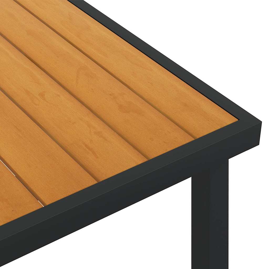 312210 vidaXL Garden Table Brown 140x90x74 cm Aluminium and WPC