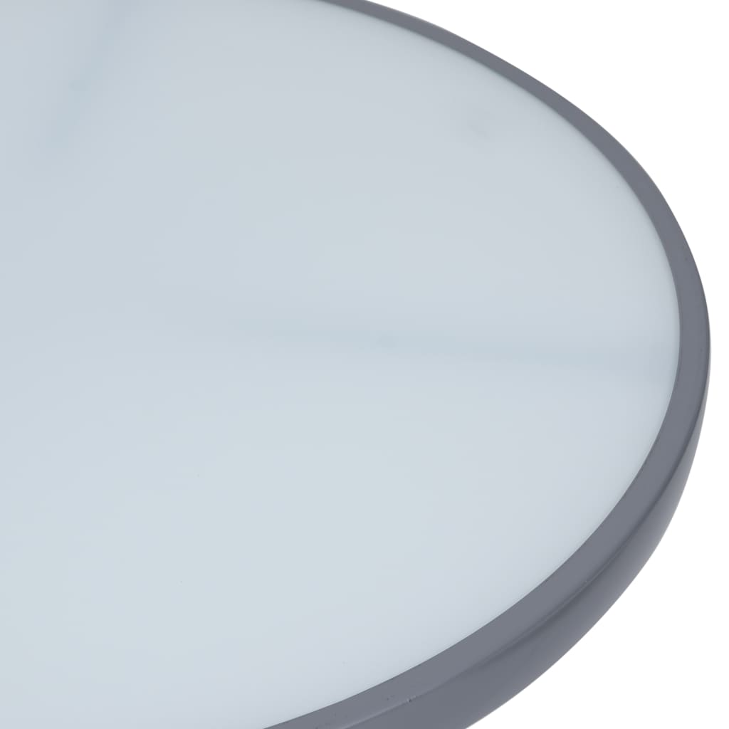 vidaXL Garden Table Light Grey 80 cm Steel and Glass