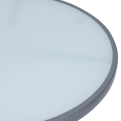 vidaXL Garden Table Light Grey 80 cm Steel and Glass