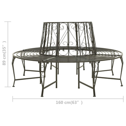 vidaXL Tree benches 1-Seater Ø 160 x 89 cm Steel