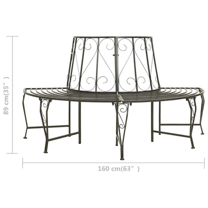 vidaXL Tree benches 1-Seater Ø 160 x 89 cm Steel