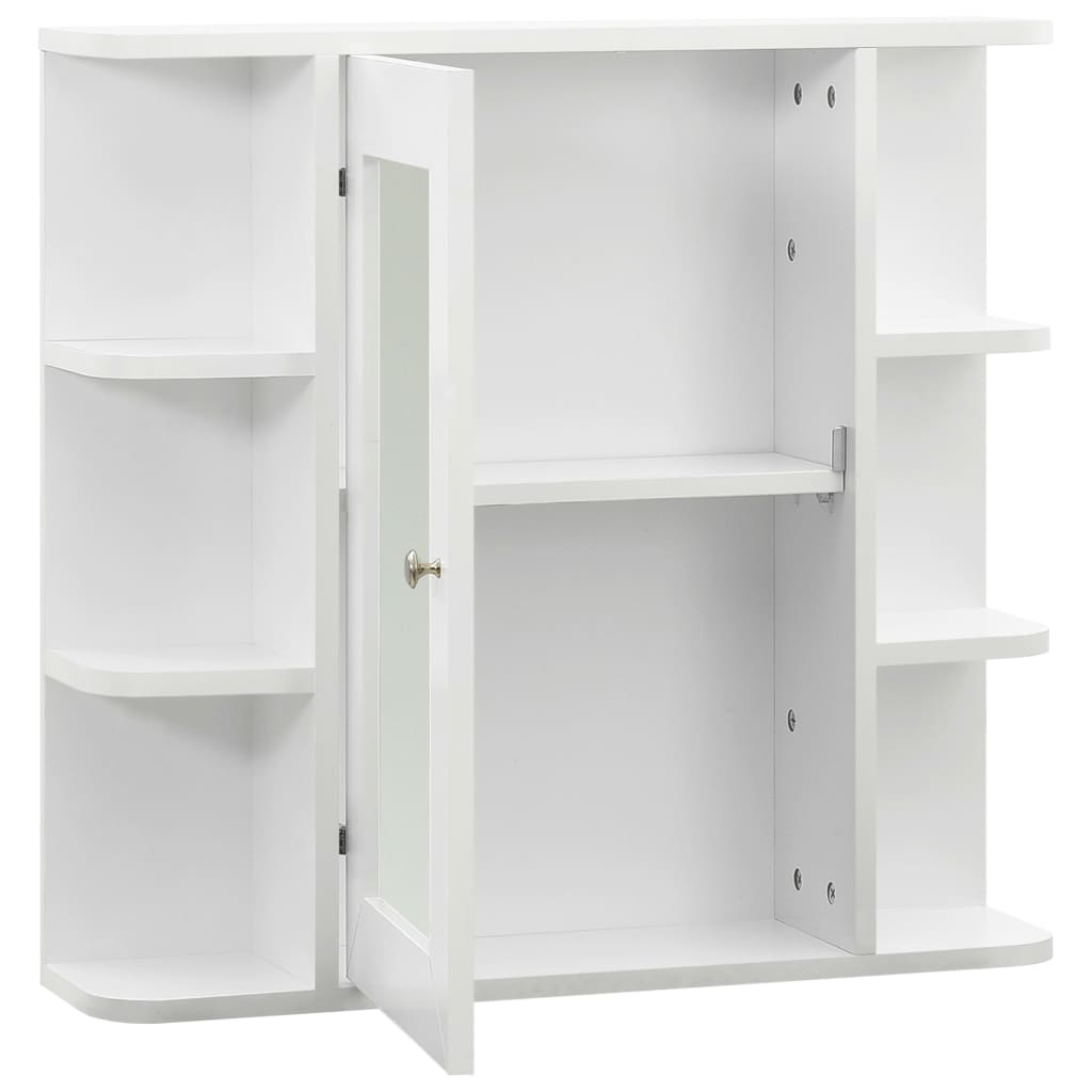 vidaXL Bathroom Mirror Cabinet White 66x17x63 cm MDF