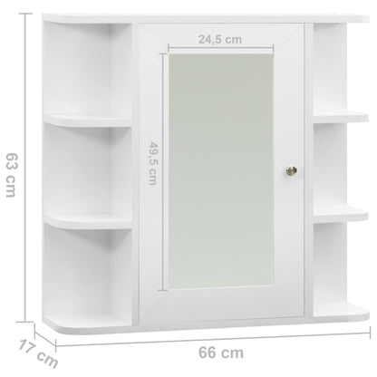 vidaXL Bathroom Mirror Cabinet White 66x17x63 cm MDF
