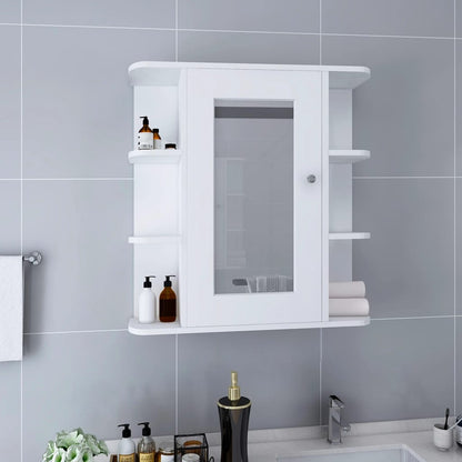 vidaXL Bathroom Mirror Cabinet White 66x17x63 cm MDF