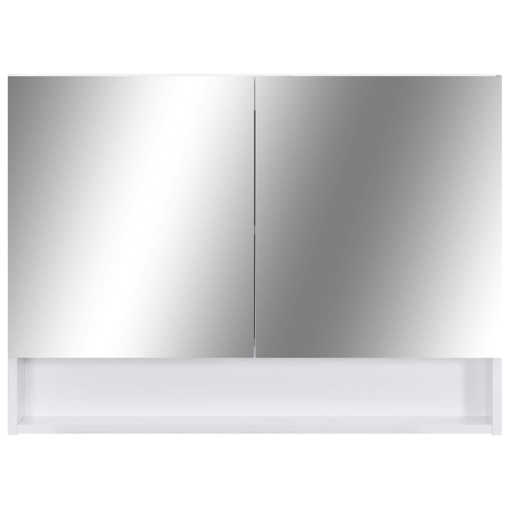 vidaXL LED Bathroom Mirror Cabinet White 80x15x60 cm MDF