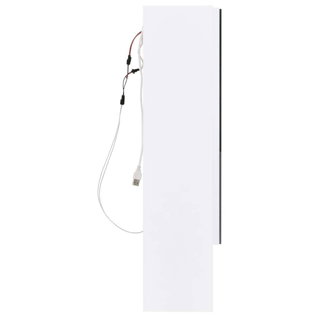 vidaXL LED Bathroom Mirror Cabinet White 80x15x60 cm MDF