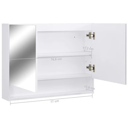 vidaXL LED Bathroom Mirror Cabinet White 80x15x60 cm MDF