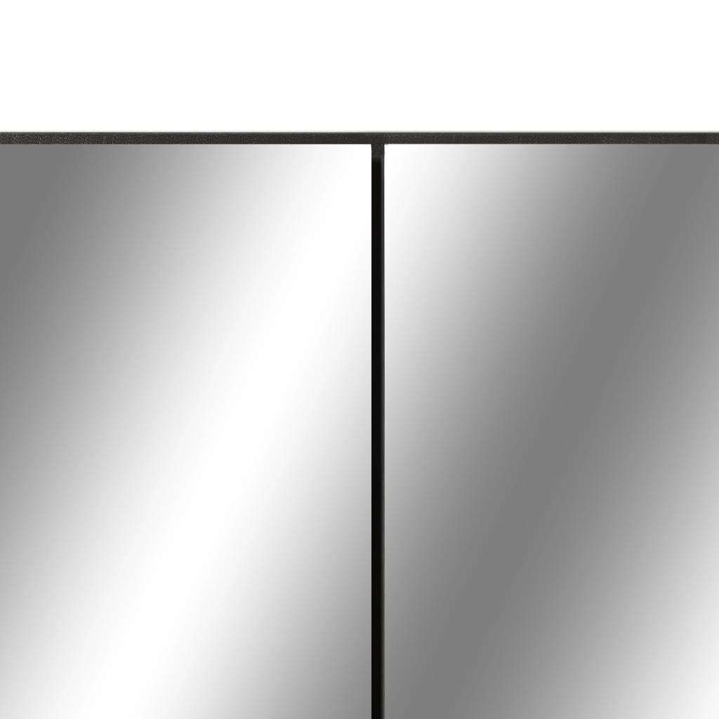 vidaXL LED Bathroom Mirror Cabinet Black 80x15x60 cm MDF