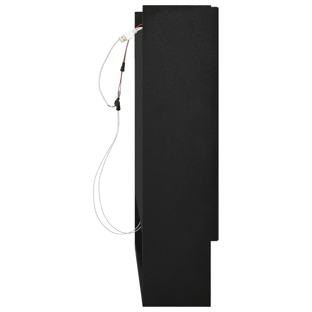 vidaXL LED Bathroom Mirror Cabinet Black 80x15x60 cm MDF