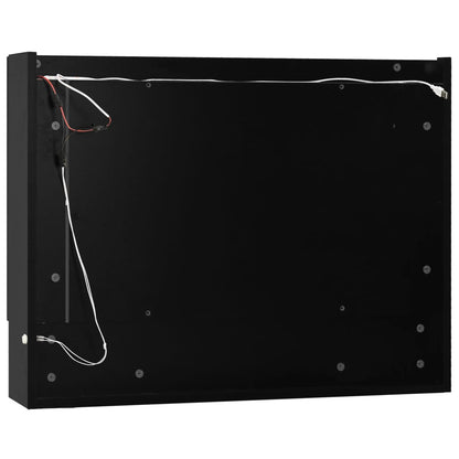 vidaXL LED Bathroom Mirror Cabinet Black 80x15x60 cm MDF