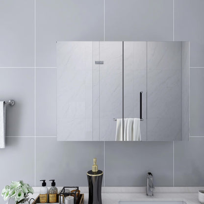 vidaXL Bathroom Mirror Cabinet White 80x15x60 cm MDF