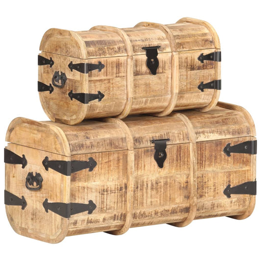 vidaXL Storage Chest | Natural wood | Solid Mango Wood | Medium | Storage Chest