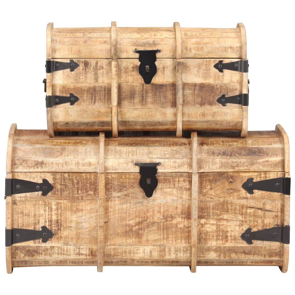 vidaXL Storage Chest | Natural wood | Solid Mango Wood | Medium | Storage Chest